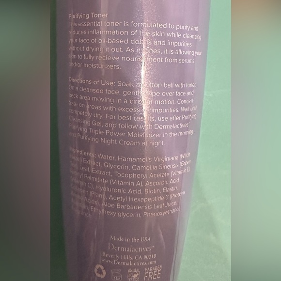 Brand new- Dermalactives Purifying Toner - Picture 3 of 5